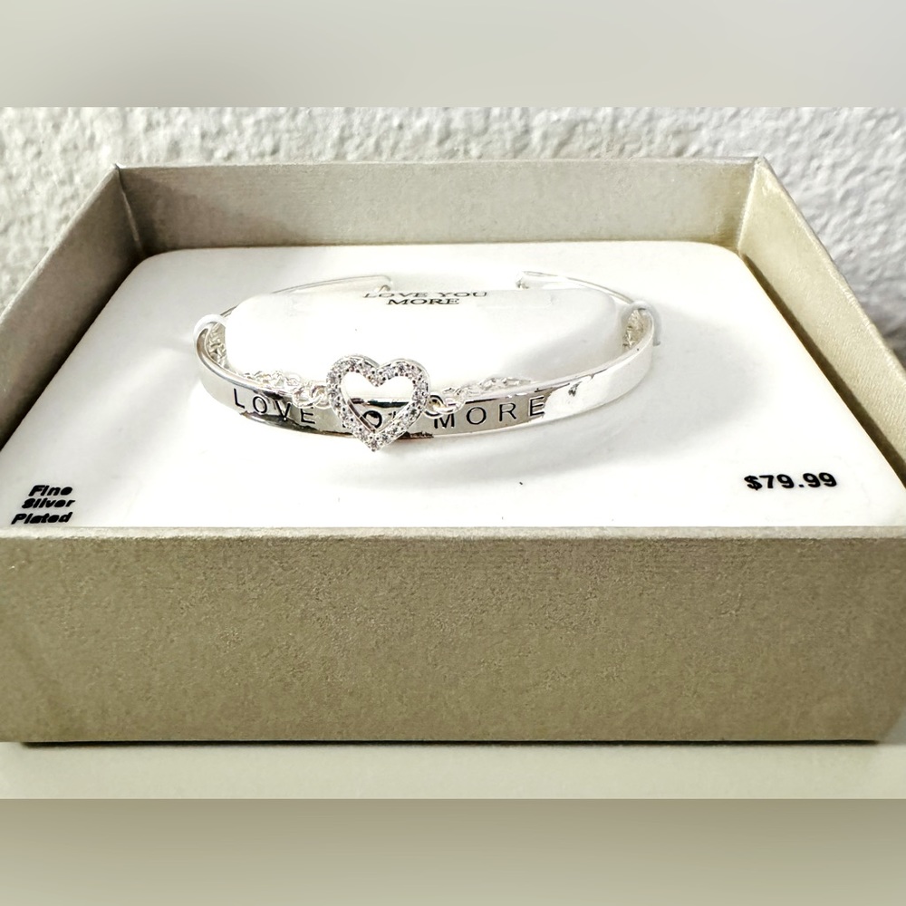 NWT silver plated bracelet w/attached charm, coach charm, & leather purse charm - Picture 3 of 16